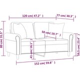  Dvosjed s ukrasnim jastucima crni 120 cm od umjetne kože | shoptok.hr
