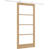 vidaXL Drsna vrata z drsnimi komponentami 'ORKDAL'iz masivnega lesa in stekla, Notranja vrata z steklom 'ORKDAL'93x202x4 cm iz masivnega lesa smreke | Shoptok.si