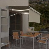Tenda na ručno uvlačenje s roletom i LED svjetlima 3x2,5 m krem | Eponuda.com