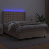  box spring madrac LED cappuccino 140x200cm umjetna koža | shoptok.hr