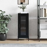 vidaXL Komoda črna 34,5x34x90 cm inženirski les | Shoptok.si