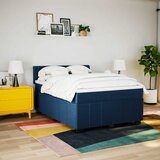  Krevet s oprugama i madracem plavi 140x200 cm od tkanine | shoptok.hr