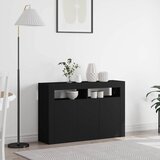  Kreveta S LED lampica Crna 116 x 30 x 75 cm Konstruirano drvo | shoptok.hr