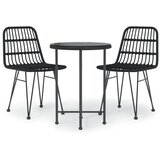  3-dijelni vrtni blagovaonski set od poliratana crni | Eponuda.com