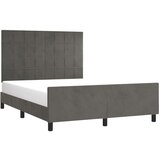  Okvir za krevet s uzglavljem tamnosivi 140x190 cm baršunasti | shoptok.hr