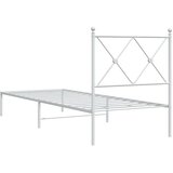 Metalni okvir za krevet s uzglavljem bijeli 80x200 cm | shoptok.hr