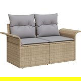 vidaXL 7-delni vrtni sofa set z blazinami Bež Poli ratan | Shoptok.si