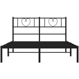 vidaXL Kovinski posteljni okvir z vzglavjem črn 120x190 cm | Shoptok.si