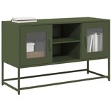 vidaXL TV omarica olivno zelena 100,5x39x60,5 cm jeklo | Shoptok.si