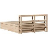  Okvir kreveta s uzglavljem 140 x 190 cm od masivne borovine | shoptok.hr