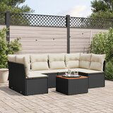 vidaXL 7-dijelni set vrtnih sofa od poliratana s jastucima crni | shoptok.hr