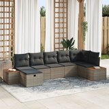 vidaXL Set vrtnih sofa sa jastučićima Sivi Poli Ratan | shoptok.hr