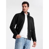 Ombre Men's jacket with high collar and fleece lining - black Cene