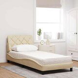  Postelja z vzmetnico krem 90x190 cm blago, (22053959) | Shoptok.si