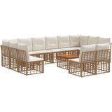  Zunanja garnitura za sedenje 13 pcs Naravna in krem bela, (5000271958) | Shoptok.si