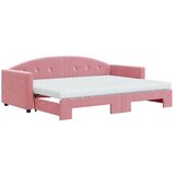 vidaXL Izvlečna dnevna postelja z vzmetnicami roza 80x200 cm | Shoptok.si