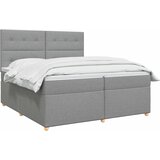  Boxspring krevet s madracem Svjetlosiva 200 x 200 cm Tkanina | shoptok.hr