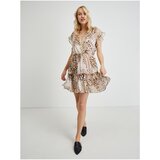 Guess Light Brown Women Patterned Short Dress Rosa - Women Cijene