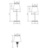 Globo 58488P-LED Stona lampa VANNIE 3W/5V IP54 1800mAh, ružičasta — dodirna, punjiva, sa prigušiva, pogodna za spoljašnju upotrebu | Eponuda.com