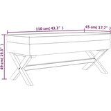  Tabure za pohranu plavi 110 x 45 x 49 cm baršunasti | shoptok.hr