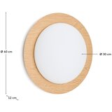 Kave Home Kovinska LED stenska svetilka v naravni barvi ø 40 cm Novae – | Shoptok.si