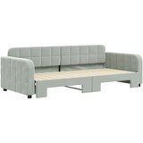vidaXL Izvlečna dnevna postelja svetlo siva 90x200 cm žamet | Shoptok.si