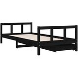  Okvir za dječji krevet s ladicama crni 90 x 200 cm od borovine | Eponuda.com