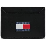 Tommy Jeans Etui za kreditne kartice Tjm Heritage Leather Cc Holder AM0AM12085 Črna