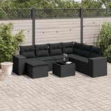  8-dijelni set vrtnih sofa od poliratana s jastucima crni | shoptok.hr