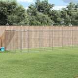 Vanjski kavez za pse od pocinčanog čelika s krovom 26,62 m² | shoptok.hr