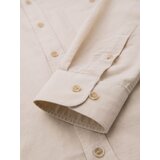 Ombre Men's linen shirt with classic collar and pockets REGULAR FIT - cream | shoptok.hr