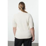 Trendyol Curve Ecru Stand Collar Premium Soft Quality Knitwear Blouse Cene