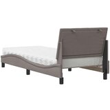  Postelja z vzmetnico taupe 80x200 cm blago | Shoptok.si