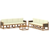 vidaXL Zunanja garnitura za sedenje z blazino 7 pcs Naravna in smetana, (5000281126) | Shoptok.si