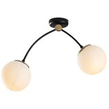VISILICA KROMOZOM, crno/ bijela, metal/ staklo, 51 x 51 cm, visina 41 cm, promjer kugle 15 cm, 2 x E27 40 W | shoptok.hr