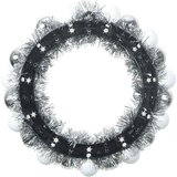  Vijenci s božićnim kuglicama 2 pcs Bijela i Srebrna | shoptok.hr
