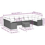  Vrtna garnitura - 11-dijelni set vrtnih sofa od poliratana s jastucima crni - Crna 2x corner+6x centre+2x sofa+1x garden+12x bac | shoptok.hr