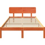  Okvir kreveta s glavom vosak smeđa 135x190 cm od čvrste borovine | shoptok.hr