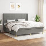 The Living Store Box spring postelja z vzmetnico temno siva 200x200 cm blago - Box Spring Postelja, (21516827) Cene