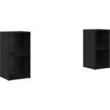 vidaXL Komplet TV omaric s polico 2 pcs Črni hrast 72 x 35 x 36.5 cm | Shoptok.si