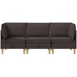  Set namještaja za dnevni boravak 3 pcs Tamno smeđa Tkanina | shoptok.hr