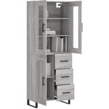  Visoka komoda siva sonome 69,5x34x180 cm od konstruiranog drva Slike