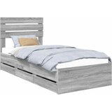  Krevetna konstrukcija Siva Sonoma 90 x 200 cm Inženjersko Drvo | shoptok.hr