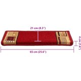  Otirači za stepenice samoljepljivi 10 kom 65x21x4 cm crveni | shoptok.hr