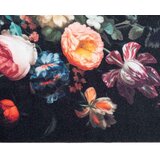 vidaXL Kuhinjska podloga Cvetlični Črna 300 x 60 cm Žamet | Shoptok.si