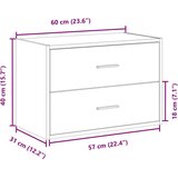 vidaXL Ormarić s 2 ladice boja hrast 60x31x40 cm konstruirano drvo | shoptok.hr