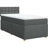 vidaXL Box spring postelja z vzmetnico temno siva 100x200 cm blago | Shoptok.si