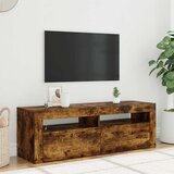  ormarić s LED svjetlima boja dimljenog hrasta 120x35x40 cm | shoptok.hr