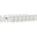 vidaXL Vrtnna jedilnica 17 pcs Bela Za 16 oseb Bambus / Kovina | Shoptok.si