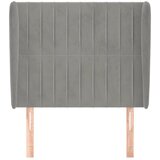  Uzglavlje s ušima svjetlosivo 83 x 23 x 118/128 cm baršunasto | shoptok.hr
